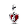 Pandora Charms<Charm Pendant Double Cœur Rouge et Serrure