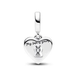 Pandora Charms<Charm Pendant Double Cœur Rouge et Serrure