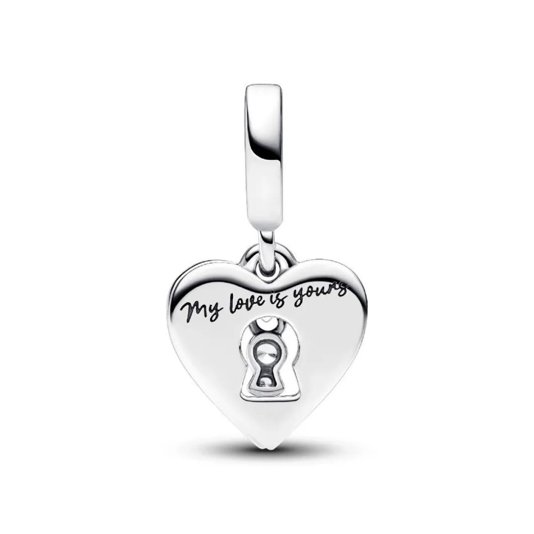 Pandora Charms<Charm Pendant Double Cœur Rouge et Serrure