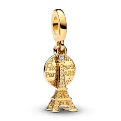 Pandora Charms<Charm Pendant Double Gravable Diamant de Synthèse Tour Eiffel