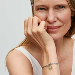 Pandora Charms<Charm Pendant Double Maman Gravable Diamant de Synthèse