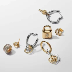 Pandora Charms<Charm Pendant Double Maman Gravable Diamant de Synthèse