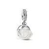 Pandora Charms<Charm Pendant Double Rose Épanouie Blanche
