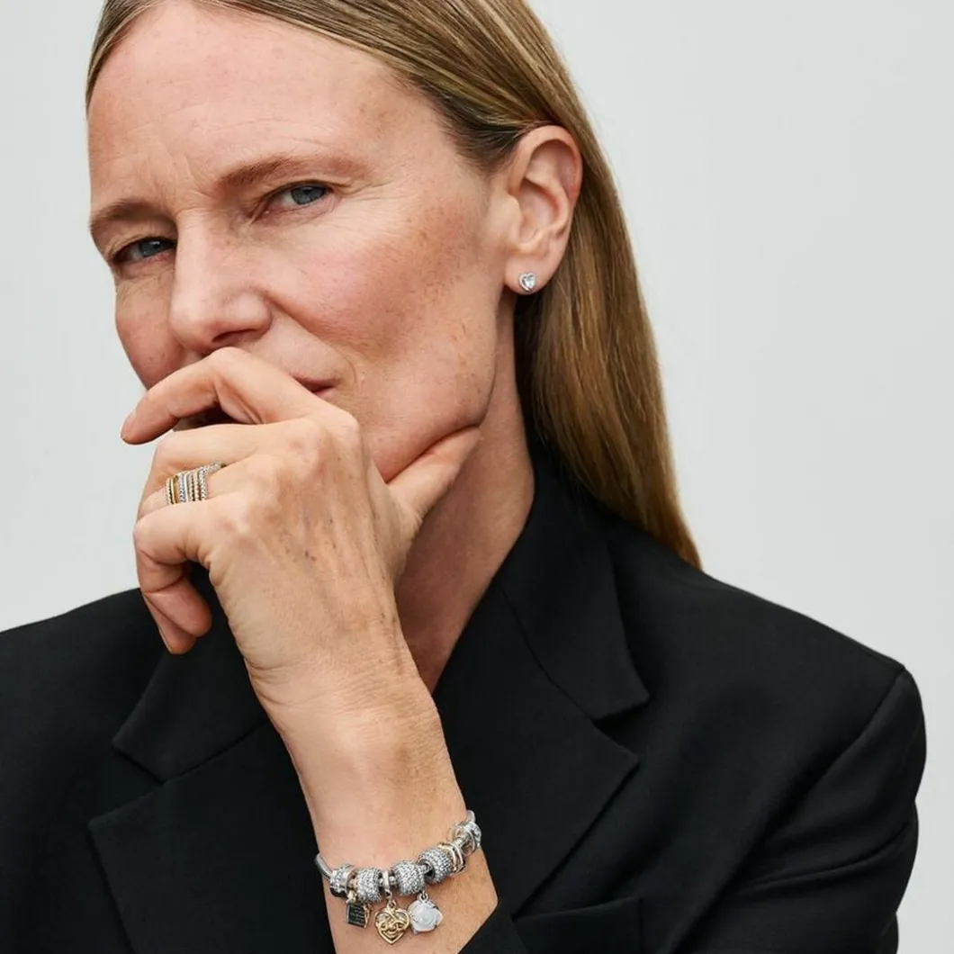 Pandora Charms<Charm Pendant Double Rose Épanouie Blanche