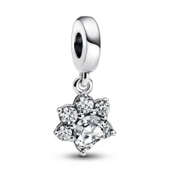 Pandora Charms<Charm Pendant Empreinte de Patte Scintillante Argenté