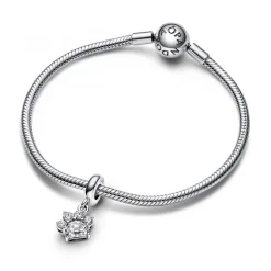 Pandora Charms<Charm Pendant Empreinte de Patte Scintillante Argenté