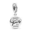 Pandora Charms<Charm Pendant Famille de Cœur en Argent Moments