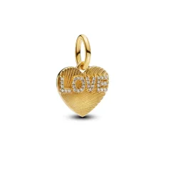 Pandora Charms<Charm Pendant Gravable Cœur Love Doré