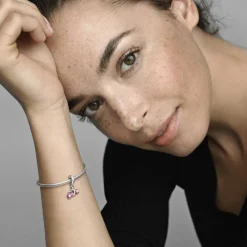 Pandora Charms<Charm Pendant Haltère & Cœur Moments - Argent