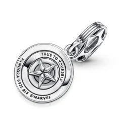 Pandora Charms<Charm pendant Marvel x The Avengers Bouclier Captain America - Argent 925/1000ᵉ