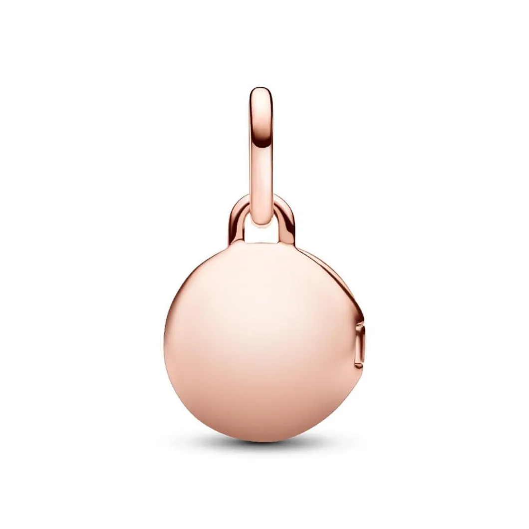 Pandora Charms<Charm Pendant Médaillon Amour Ouvrable et Gravable Doré Rose