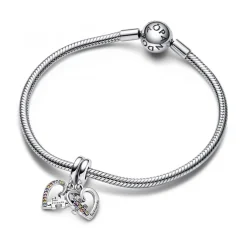 Pandora Charms<Charm Pendant Multicolore Séparable Cœurs et Pièces de Puzzle de l’Amitié