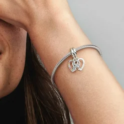 Pandora Charms<Charm Pendant Multicolore Séparable Cœurs et Pièces de Puzzle de l’Amitié