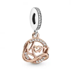 Pandora Charms<Charm Pendant Mum People - Argent et Métal Doré à l'or Rose fin 585/1000