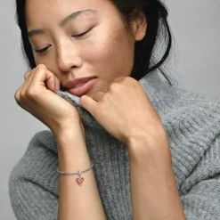 Pandora Charms<Charm Pendant Noël Double Cœur en Sucre d’Orge - Moments