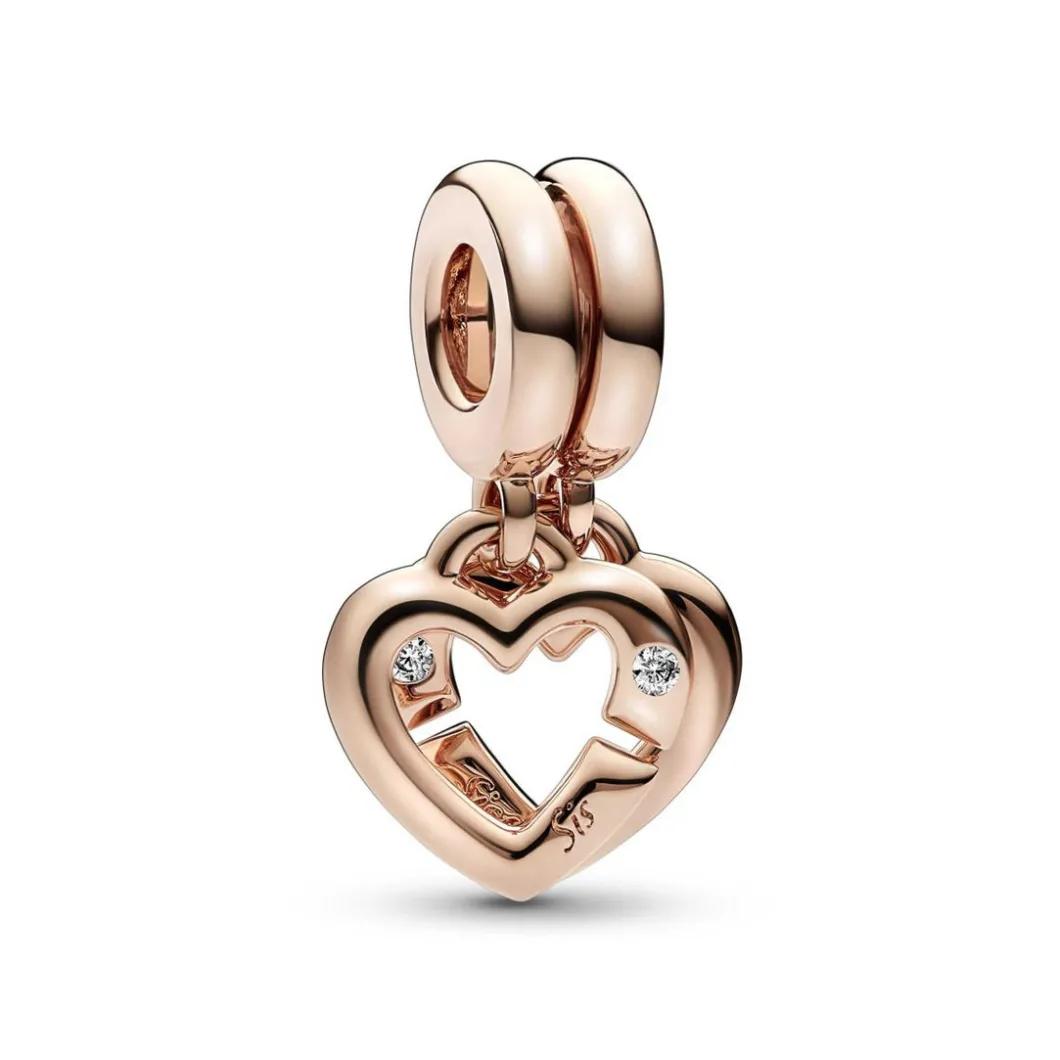 Pandora Charms<Charm Pendant Moments - Cœurs Entrelacés Sœurs Séparables