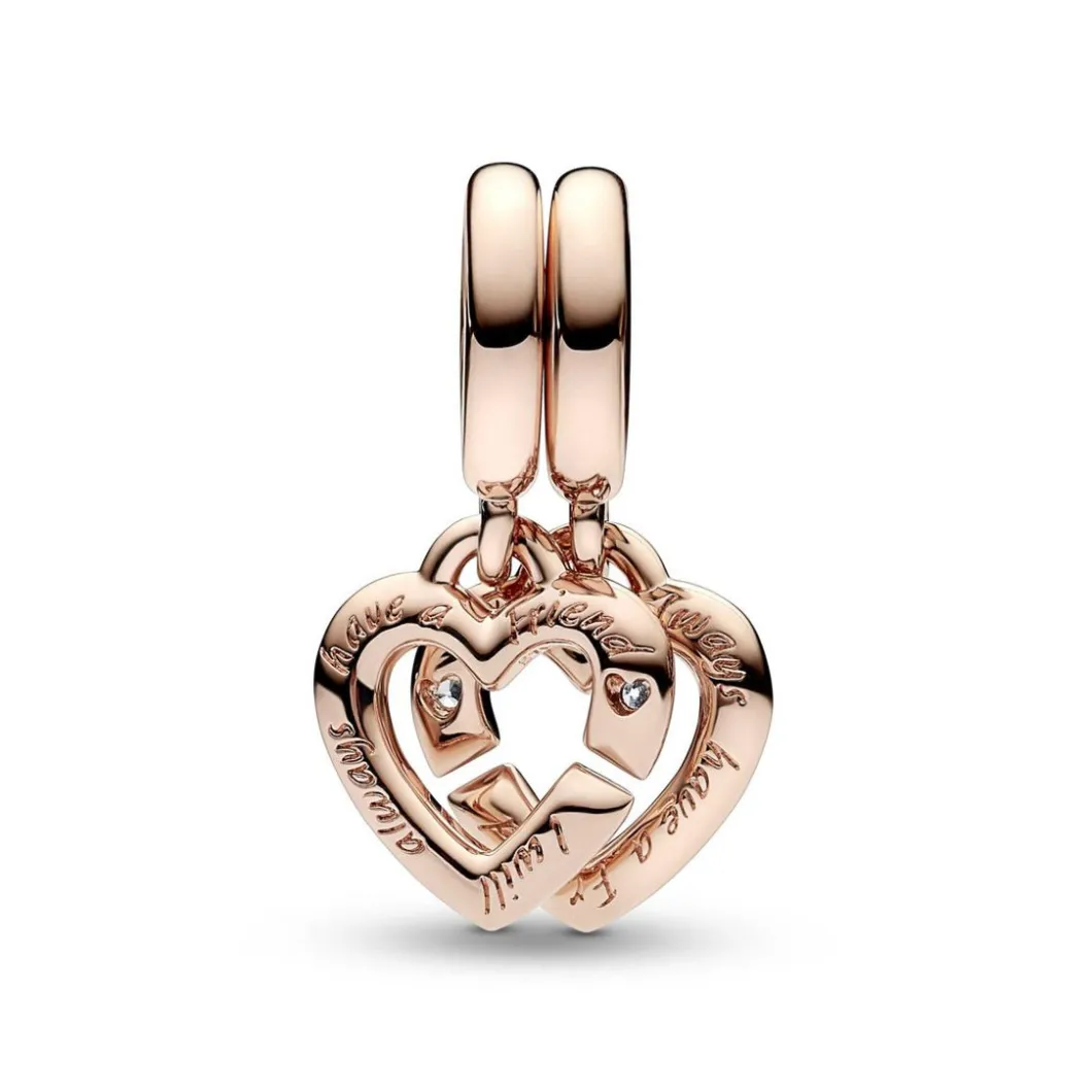 Pandora Charms<Charm Pendant Moments - Cœurs Entrelacés Sœurs Séparables