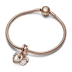 Pandora Charms<Charm Pendant Moments - Cœurs Entrelacés Sœurs Séparables