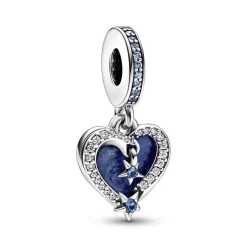 Pandora Charms<Charm Pendant Moments - Double Cœur et Étoiles Filantes Célestes