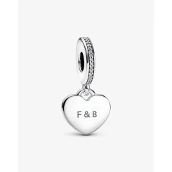 Pandora Charms<Charm Pendant Plaque Cœur Gravable Argent 925/1000e