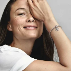 Pandora Charms<Charm Pendant Séparable Cœurs de Sœurs Moments - Argent