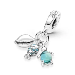 Pandora Charms<Charm Pendant Triple Poisson, Tortue de Mer et Conque -