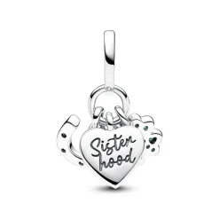 Pandora Charms<Charm Pendant Triple Trèfle à Quatre Feuilles, Cœur et Fer à Cheval