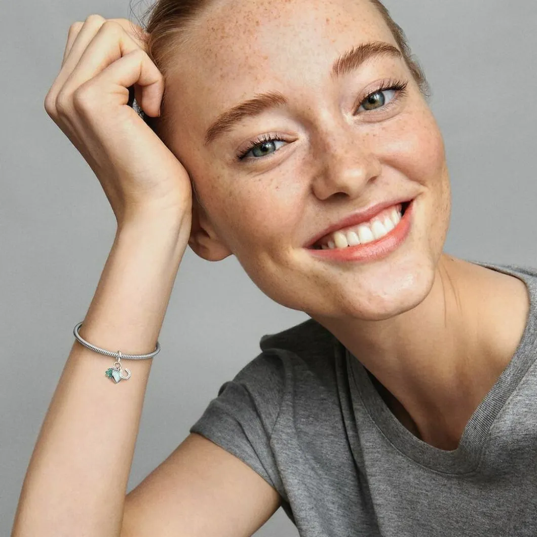 Pandora Charms<Charm Pendant Triple Trèfle à Quatre Feuilles, Cœur et Fer à Cheval