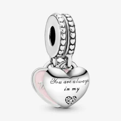 Pandora Charms<Charm pendentif avec cœurs mère et fille Moments