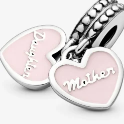 Pandora Charms<Charm pendentif avec cœurs mère et fille Moments