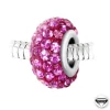 So Charm Bijoux Charms<Charm perle pavé de cristaux roses et acier par SC Crystal