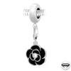 So Charm Bijoux Charms<Charm perle Rose Noire orné de cristaux Swarovski par SC Crystal Paris®