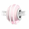 So Charm Bijoux Charms<Charm perle spirale verre rose décoré main et acier par SC Crystal