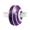 So Charm Bijoux Charms<Charm perle spirale verre violet décoré main et acier par SC Crystal