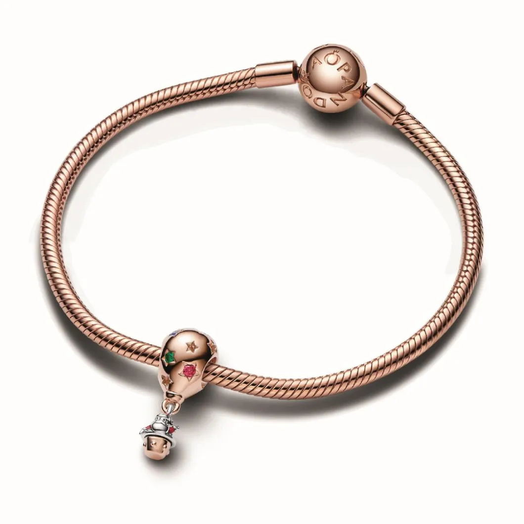 Pandora Charms<Charm Père Noël à Bord d'Une Montgolfière Bimatière - Moments