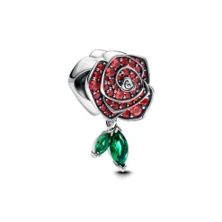 Pandora Charms<Charm Rose en Fleur Scintillante
