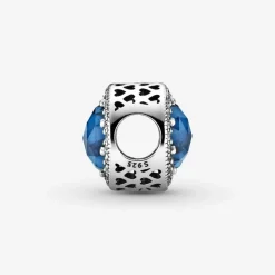 Pandora Charms<Charm scintillant bleu foncé Moments