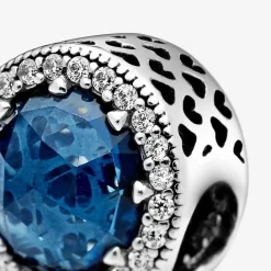 Pandora Charms<Charm scintillant bleu foncé Moments