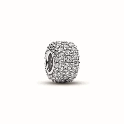 Pandora Charms<Charm Triple Rang Pavé Scintillant - Moments Argent