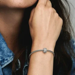 Pandora Charms<Charm Triple Rang Pavé Scintillant - Moments Argent