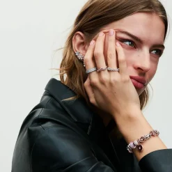 Pandora Charms<Charm Verre de Murano Rose Mat Colours - noyau métal Doré à l'or Rose 585/1000e