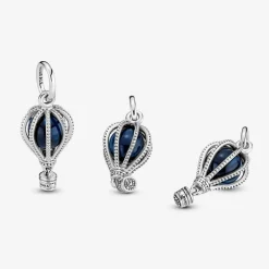 Pandora Charms<Charm Voyage Montgolfière Bleu Moments