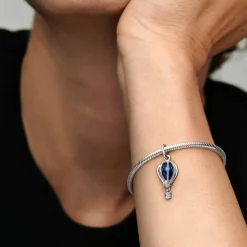Pandora Charms<Charm Voyage Montgolfière Bleu Moments