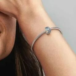 Pandora Charms<Charms Plume Recourbée et Pavé -