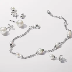 Pandora Boucles D'Oreilles<Clous d'oreilles femme en argent sterling avec perle Timeless 293169C01