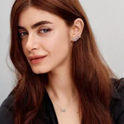 Pandora Boucles D'Oreilles<Clous d’Oreilles Nœud Scintillant Argent