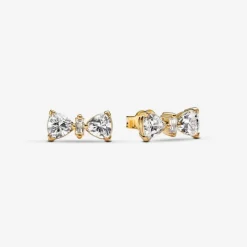 Pandora Boucles D'Oreilles<Clous d’Oreilles Nœud Scintillant Doré