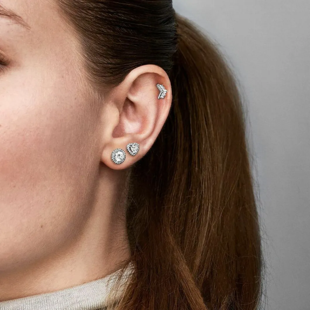 Pandora Boucles D'Oreilles<Clous d’oreilles rond scintillant Timeless