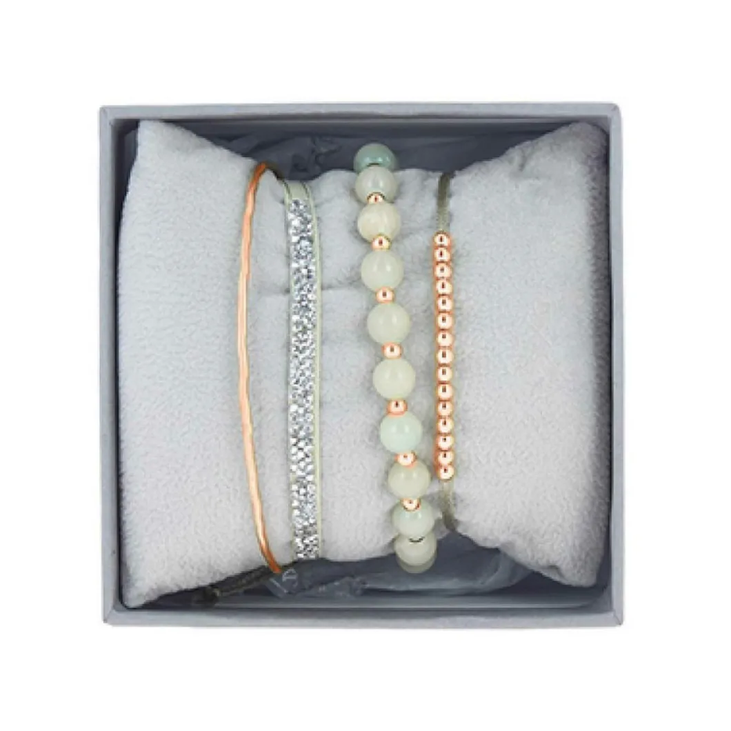 Les Interchangeables Coffret<Coffret A54378 - Strass Box Jonc Fil Sable Or Rose