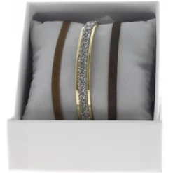 Les Interchangeables Coffret<Coffret A49402 - Jonc Ruban 4 mm Fabric Ornements Or Jaune / Cristal